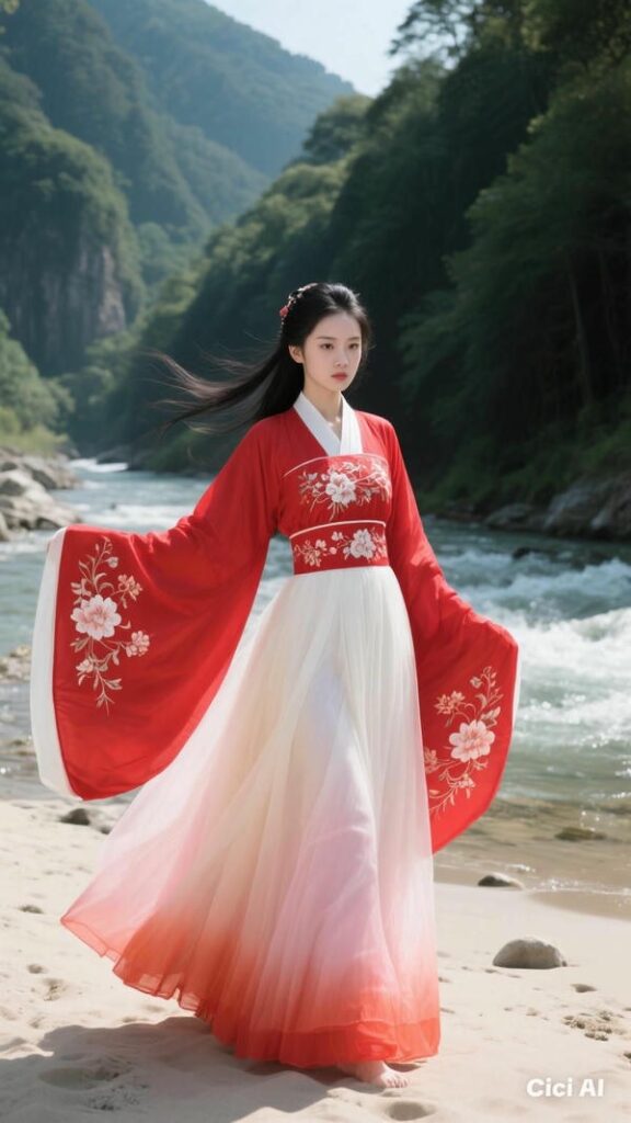 Gương mặt cổ trang xinh xắn, đáng yêu.