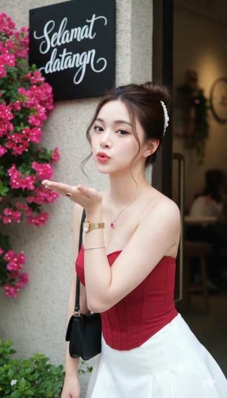 Hình ảnh người mẫu châu Á xinh đẹp nổi bật với gương mặt thanh tú