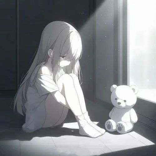 Avatar dễ thương anime khắc họa biểu cảm gương mặt trầm lắng