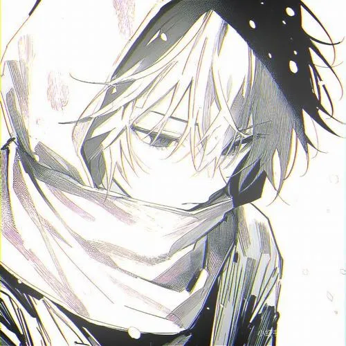 Ảnh avatar ngầu anime mờ nam nhấn đường nét gương mặt góc cạnh