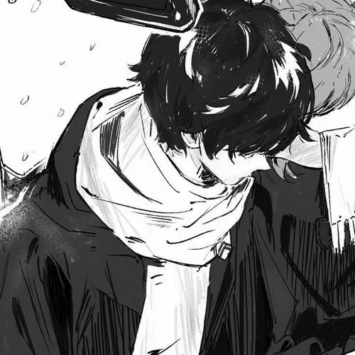 Hình đại diện ngầu đôi anime nhấn tương phản và bố cục đối xứng