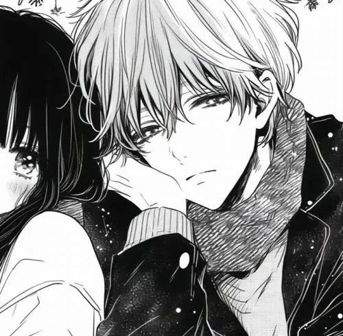 Ảnh đại diện đôi anime đen trắng dành cho người thích sự tinh tế