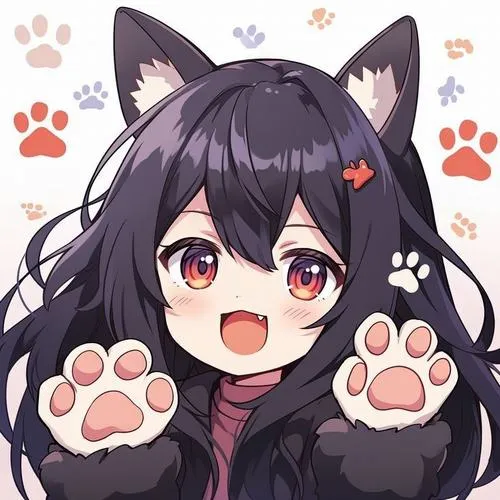 Tổng hợp avt con mèo anime nền đơn sắc phù hợp phong cách dễ thương