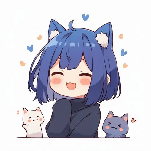 Avatar mèo mini chibi có đuôi thuộc thân rõ nét