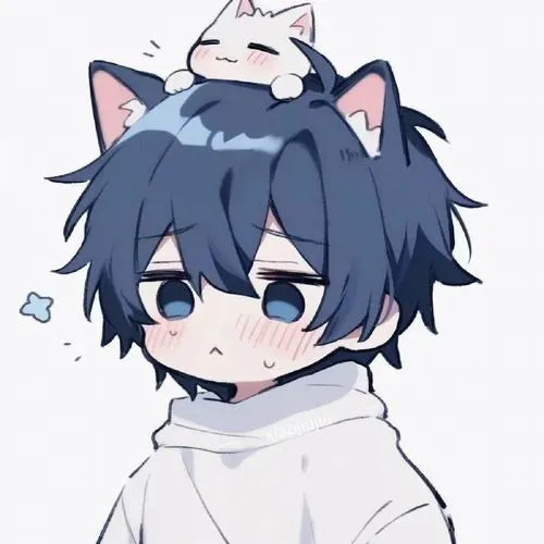 Ảnh avatar mèo béo chibi làm nổi lông mềm mại