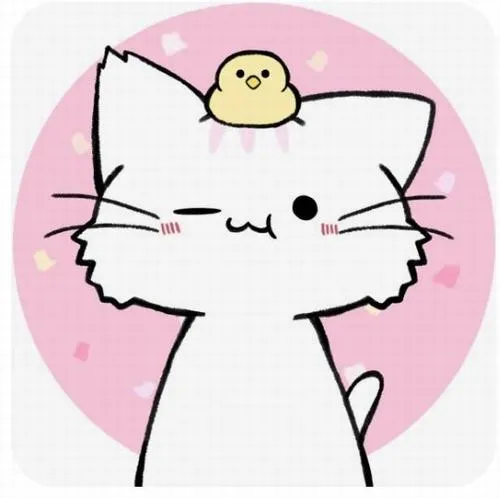 Hình profile mèo chibi hợp postcard pastel nhẹ nhàng