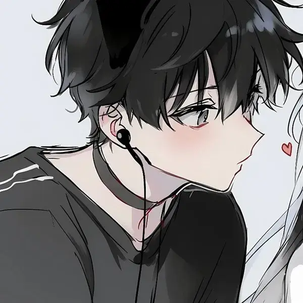 Avatar matching anime với màu đen trắng đồng nhất và bố cục đối xứng