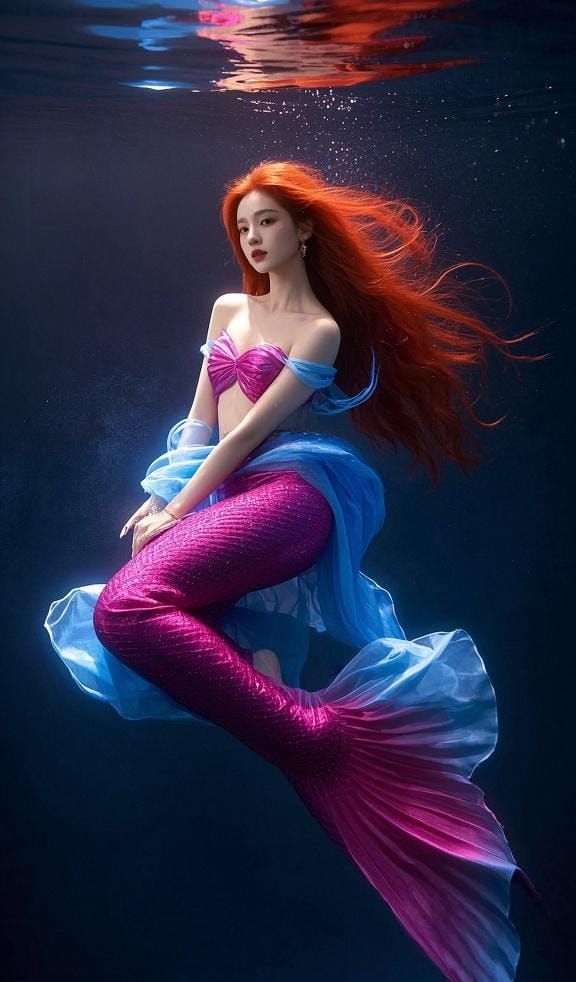 Nàng tiên cá bơi lượn nhẹ nhàng