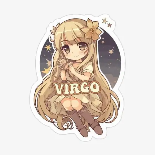 Một nhân vật nữ anime mở rèm cửa vào buổi sớm, áo ngủ trắng rộng phủ đến gối và gương mặt vừa thức giấc tạo nên bức tranh Virgo nữ chibi rất thoáng, sáng và đẹp