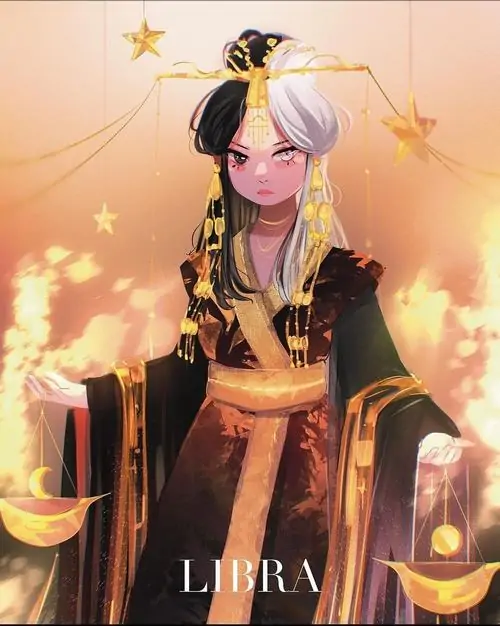 Bản chibi của thiếu nữ Thiên Bình ngồi trên lưng thiên nga giấy giữa hồ sao, váy xanh sữa và bàn chân khép gọn khiến tổng thể đẹp theo kiểu mộng nhưng vẫn rất gọn hình