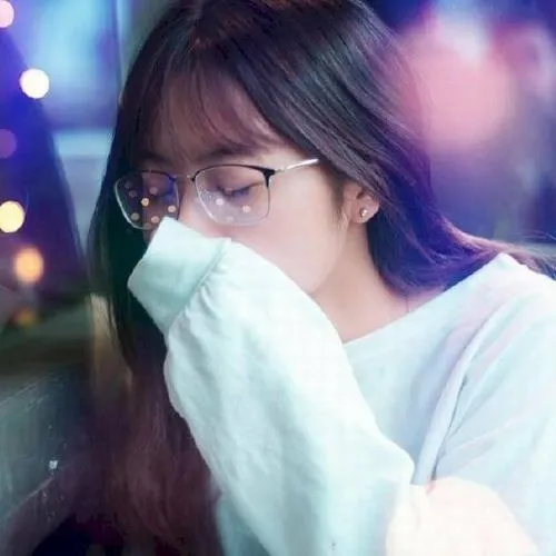 anh gai xinh cute che mat 100