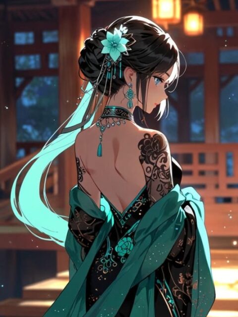 Hình nền điện thoại nữ anime cổ trang mang vẻ đẹp dịu dàng