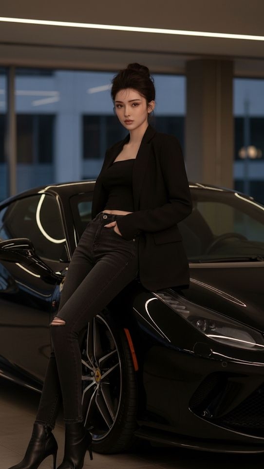 Gái xinh nổi bật bên siêu xe