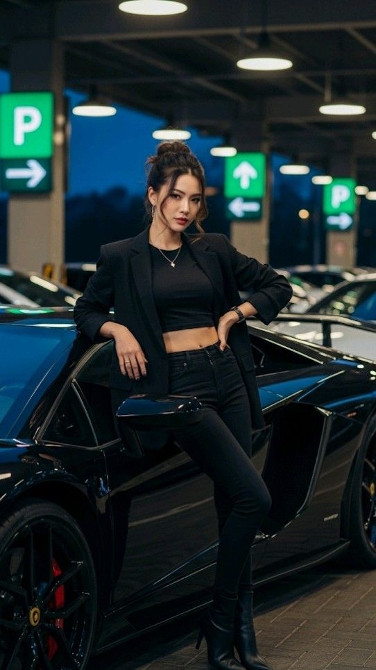 Gái xinh sang trọng cạnh siêu xe