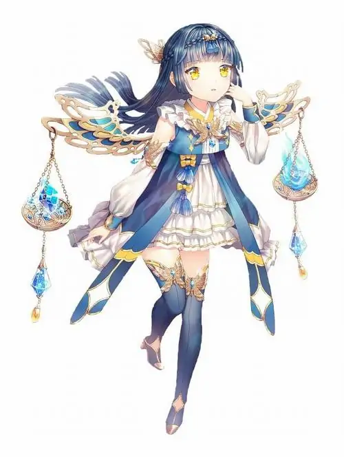 Nhân vật anime đứng giữa đồng oải hương lúc hoàng hôn, váy dài màu kem lùa theo gió và đôi giày búp bê lấm đất khiến bức tranh vừa đẹp vừa có chút đời sống